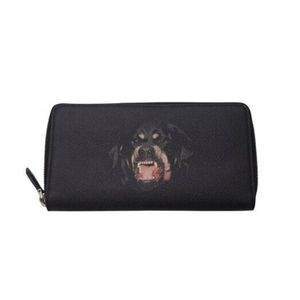 Givenchy Rottweiler Long Wallet Black Leather